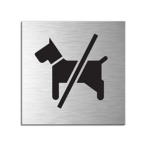Señal Cartel Aluminio Cepillado 120x120 mm No se admiten Perros No.17167S