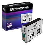 SPEEDYINKS Remanufactured Ink Cartridge Replacement for Epson 124 (Single Black) Compatible with Epson Stylus NX125 Stylus NX127 Stylus NX420