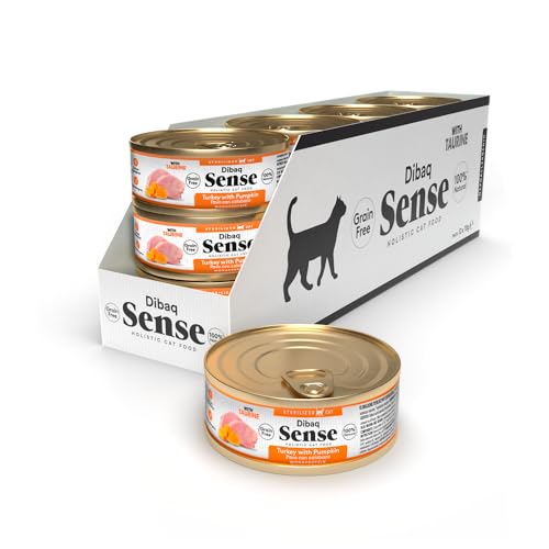 Dibaq Sense Cat: Comida húmeda Gatos, esterilizado, Pavo, sin Cereales. Pack de 70 g x 12 uds