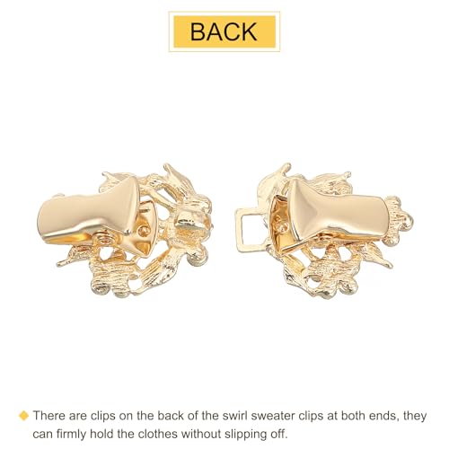 Image of uxcell Vintage Sweater Clips, Cape Cloak Clasp Retro Cardigan Clips Shawl Collar Clasp Dress Shirt Brooch Clip for Women