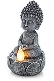 VP Home Meditating Buddha Solar Powered LED Outdoor Decor Garden Light