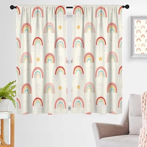 zokyer Kids Rainbow Curtain for Playroom Cover