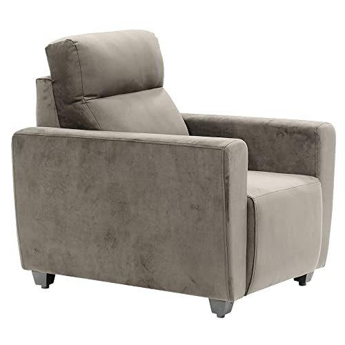 Image of Wakefit Sofa Set | 3 Year Warranty | Sofa 1 Seater, 1 Seater Sofa for Living Room, Wooden Sofa Set, Sofa Set Single Seater - Belize(Fabric-Velvet : Stone)