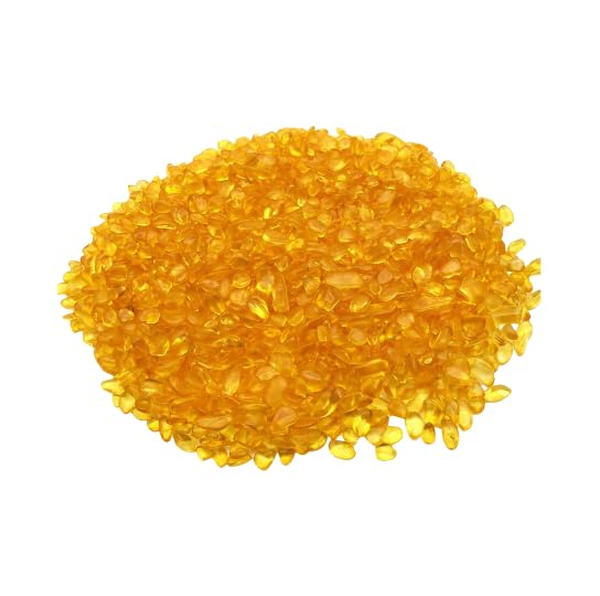 Namzi 1 piece yellow semi transparent natural stone irregular non porous crushed stone, suitable for fish tank, potted plant decoration, DIY handmade jewelry accessories (3-5mm)