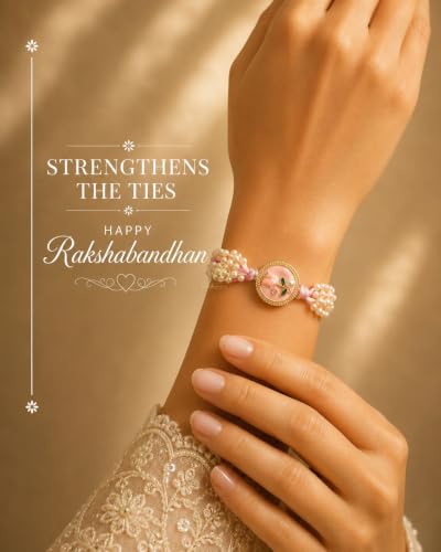 Image of Premium Designer Pastel Resin Pearl Floral Rakhi For Brother | Elegant Flower Rakhi Set Of 1 /2 /3 /4 /5 /6 Raksha Bandhan Gift Bhai Combo For Bhaiya Bhabhi & Sister Bracelet Brother Bhai Sister In Law Kids | Traditional & Festive Wrist Band