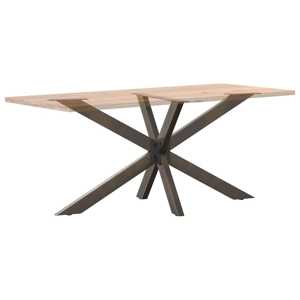 vidaXL Dining Table Leg Spider Shape Black 150x78x(72-73) cm Steel, Natural, 150 x 78 x (72-73) cm - Image 3