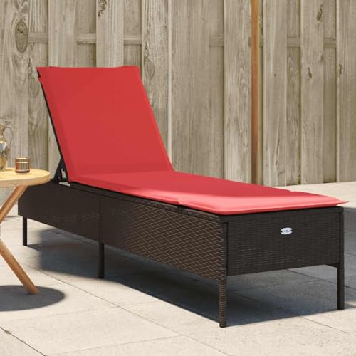 Chaise longue avec coussin amovible réglable et résistante aux intempéries - 2