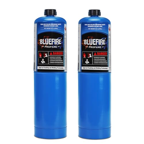 Hotdevil Standard Propane Gas Cylinder Welding Canister Brazing Soldering Fuel Propane Gas Tank for HVAC Plumbing Cooking Grilling Gardening and Camping(Pack of 2)
