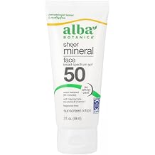 Sunscreen for Face, Fragrance-Free Sheer Mineral Face Sunscreen Lotion, Broad Spectrum SPF 50, Water Resistant and Biodegradable, 2 fl. oz. Bottle Cruelty Free Dermatologist Tested