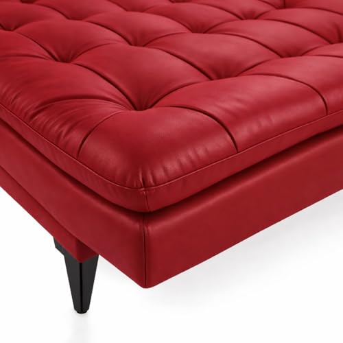 Image of Casaliving Danny 3 Seater Sofa Cum Bed Leatherette Fabric (Red) with Two Cushions Perfect for |Home Living |Office Room and Guest Room Premium Sofa