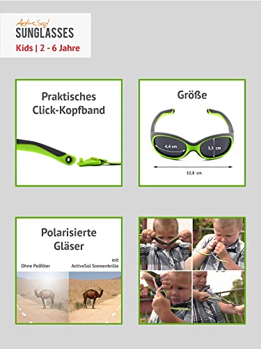 ActiveSol Kinder Sonnenbrille mit 100% UV-Schutz und flexiblen Bügeln