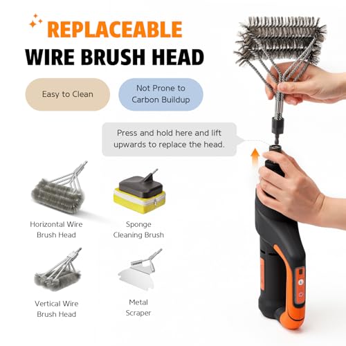 Electric Grill Brush for Outdoor Grill Rechargeable BBQ Grill Cleaner by VNAKIO - Image 5