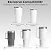 Kaitiaki 2 Pack Silicone Boot for YETI Rambler 42 oz & 35 oz Straw Mug, Anti-Slip Sleeve for Travel Mug Water Tumbler Fits Most Car, Protective Bottles Accessories, BPA-Free (White)