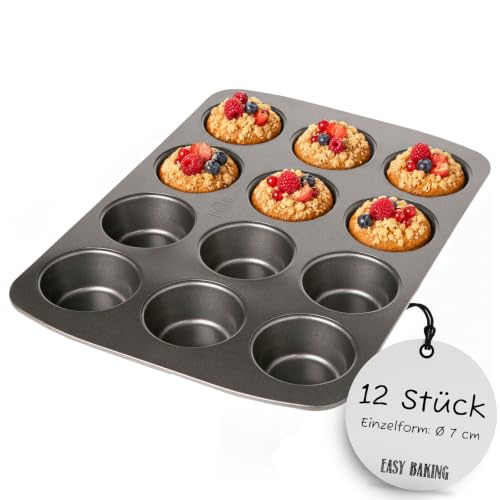Birkmann, Easy Baking, Muffinform 12-fach, Backform für Mini-Kuchen oder Cupcakes, mit Antihaftbeschichtung und Rezeptvorschlag via QR Code… – Ansicht 1