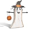 Wesiti ghost halloween decorations halloween chunky sitter wooden ghost sign tabletop decorations with pumpkin for halloween party dinner table topper tier tray home indoor669 x 787 in  urban country home decor