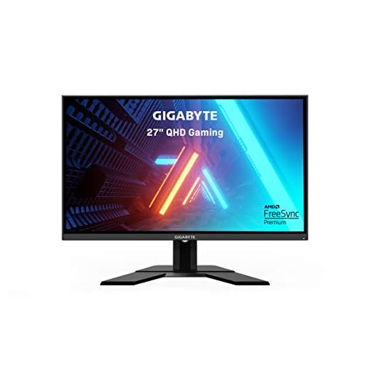 GIGABYTE G27Q 27" 144Hz 1440P Gaming Monitor, 2560 x 1440 IPS Display, 1ms (MPRT) Response Time, 92% DCI-P3, VESA Display HDR400, FreeSync Premium, 1x Display Port 1.2, 2x HDMI 2.0, 2x USB 3.0