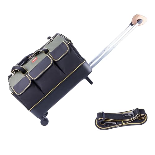 rolling tool bag with wheels for Electrician HVAC Tool Bag Organi...