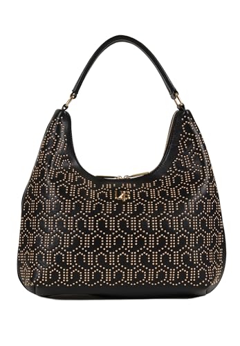 Borsa hobo con borchie 4US Cesare Paciotti - Borsa hobo in ecopelle, nero (35 X 37 X 13 cm)