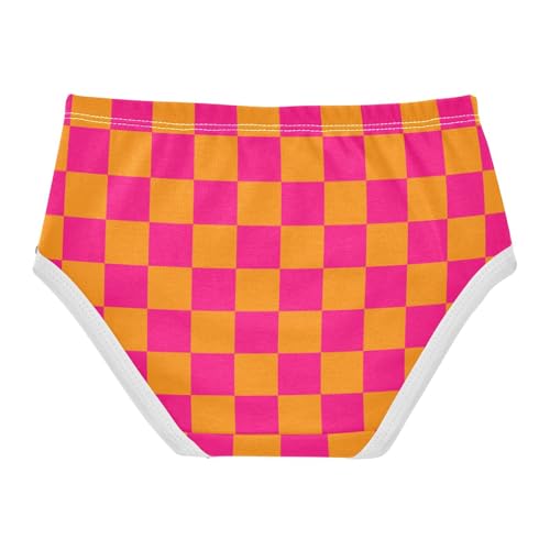 Pink and Orange Buffalo Checkered Toddler Girls's Underwear 2T2