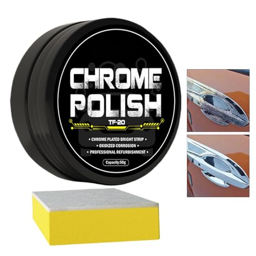 Car Chrome Polish - Versatile Metal Cleaner, Polishing Compound Car Emblems | Chrome Plate Retreading Agent, Creative Rust Removal Cleaner, Car Metal Polish for SUVs, RVs, and Motorcycles