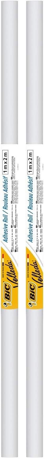 BIC Velleda Rollo Pizarra Blanca Adhesiva, 100x200cm, Óptimo para material escolar,Fácil de Cortar para Ajuntarse a Cualquier Espacio, 1 Rollo (Paquete de 2)