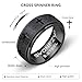 Anxiety Spinner Ring for Men - Stainless Steel Fidget Spinner Ring, Band Cross Thumb Roating Rings for Stress Relief 8mm Anxiety Relieve Fidget Toys for Adults Ring Size 6 7 8 9 10 11 (Black, 10)