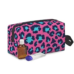 Travel Toiletry Bag,Large Makeup Bag,Portable Shaving Kit Bag, Purple Leopard,Wash Bag for Travel, Gym, Camping