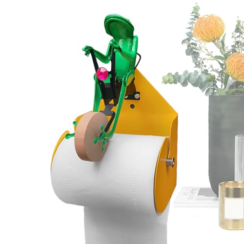 Portarrollos de papel higiénico, soporte de papel higiénico, soporte de papel higiénico con diseño de rana, estante de almacenamiento reutilizable para toallas de papel, organizador de papel higiénico