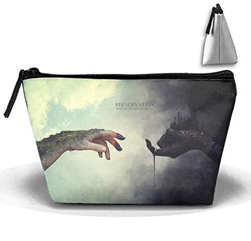 Preisvergleich Produktbild Künstlerische Hand Planet Verschmutzung Strand Reise Make-up Tasche Multifunktions-Speicher-Organizer für Frauen