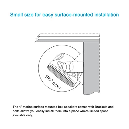 Loudspeaker 2Pairs Marine Box Speaker Boat Stereo Speakers 400W 4" Wall Surface Mounted Fit For Car Boat Yacht Bathroom Atu Utv Spa Automobile #TOP5