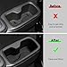 LUCKEASY 2PCS 2nd Row Door Side Cup Holder Insert for Hyundai Santa Fe 6/7 Seat 2024 2025 Rear Drink Limiter Interior Accessories TPE Black