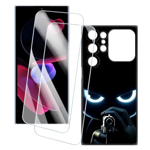 OAGELIM 2�Z�b�g �X�N���[���v���e�N�^�[ + �P�[�X Oukitel C62 GT (6.88 �C���`) �Ƃ̌݊������� �A�[�e�B�X�e�B�b�N�J�X�^���v�����g�J�o�[�Ƌ����K���X�t�B���� �X�N���b�`�h�~ (�Ə�)