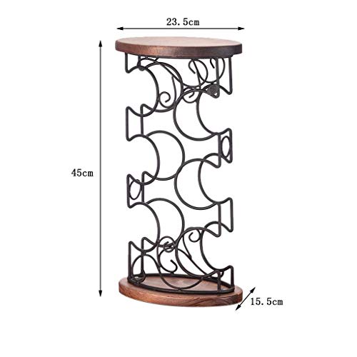 Soporte para 6 botellas de vino de madera y hierro forjado miniatura 2