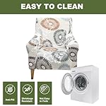 FUANGUI Banquet Armchair Slipcover Printed Chair Covers with Arms Stretch Club Chair Slipcover Soft Armchair Sofa Covers Anti-Slip Furniture Protector for Dogs Pets Home Living Room Decor - Image 4