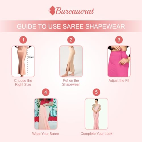 Image of Saree Shapewear Petticoat for Women | Tummy Control Underskirt with Side Slit |Fish-Cut Stretchable Body Shaper Skirt for Saree, Lehenga, Gown | Comfortable Fit