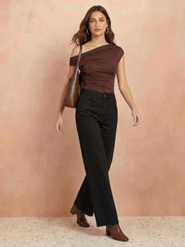 Image of Women's High Waist Denim Jeans | Straight, Relaxed, Wide Leg & Baggy Fit | High Rise Loose Oversized Denim Pants for Women | Comfortable Casual Everyday Wear | Oversized Woman baggys