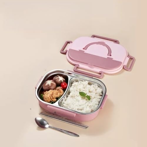 Livmorx 子供用 弁当箱 304ステンレス おにぎり箱 お弁当容器 食器 スープ 加熱可 多層 大容量 仕切 お弁当の箱 ランチボックス 容器レンジで 容器り 保温 仕切り蓋付き 携帯性 抗菌 分層 加熱 安全なロック 小学生向け 通学 幼稚園 高校