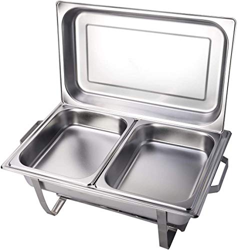 Bc-elec - F433-2 Speisenwärmer Buffetwärmer 2x GN1/2 bain marie mit Deckel, 60x37x29cm – Bild 5