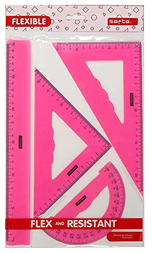 Classic Stationery Assorted Flexible Rules Pencil Case 3 Colours, Multicoloured