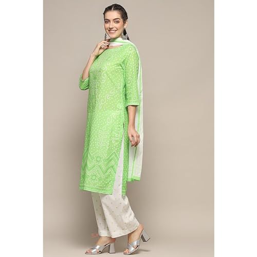 Image of BIBA Women Biba Women Voile Straight Suit Set