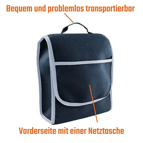 L & P Car Design Kofferraumtasche klein Organizer Autotasche Auto Kofferraum KFZ Tasche Toolbag Aufbewahrungstasche mit Klettverschluss (Schwarz grau)