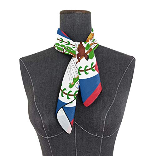 super3Dprinted BELIZE Flag Women's Square Scarf Neck Head Scarf 23.6 x 23.6 inches with 10 bobby pins3