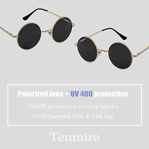 Image of Retro Small Round Polarized Sunglasses for Men Women Circle Hippie Style Sun Glasses