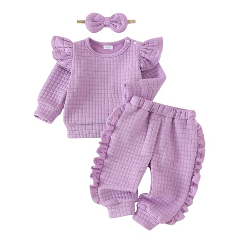 Baby Girl Clothes Toddler Sweatshirt Ruffled Infant Tops Casual Pants Fall Winter Outfits Set 3-24 Months