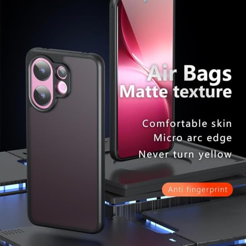 Image of Matte PC+TPU Phone Case for Vivo X200 FE 5G, Air Bag Protection, Anti-Fingerprint, Never Turns Yellow, Micro Arc Edge, Skin-Friendly Feel, Black