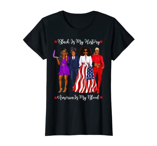 Mujer Black Is My History Month American Black Queens Orgullo orgulloso Camiseta