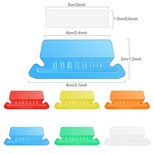 120 Sets File Folder Tabs Multicolor Hanging File Folder Tabs with Blank Inserts 2 Inches Plastic Hanging File Tabs for Hanging Folders - Thumbnail 5