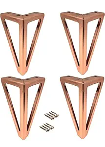 Aakash Decor Sofa Leg 6 Inch / 15 Cms PVD Rose Gold Finish Heavy Model V Shape Sofa Leg Set of 4