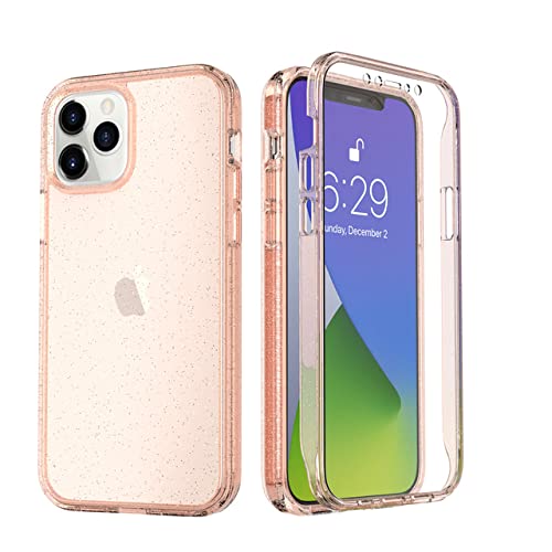 Coque iPhone XS transparente pailletée protection écran et dos or rose
