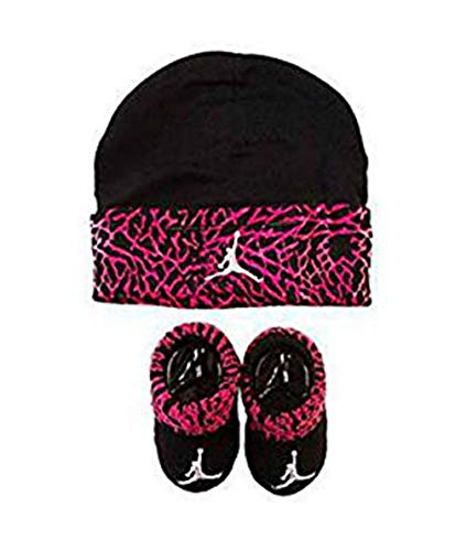 Jordan Infant Elephant Hat and Booties Set Fushia or Red 0-6 Months (black)
